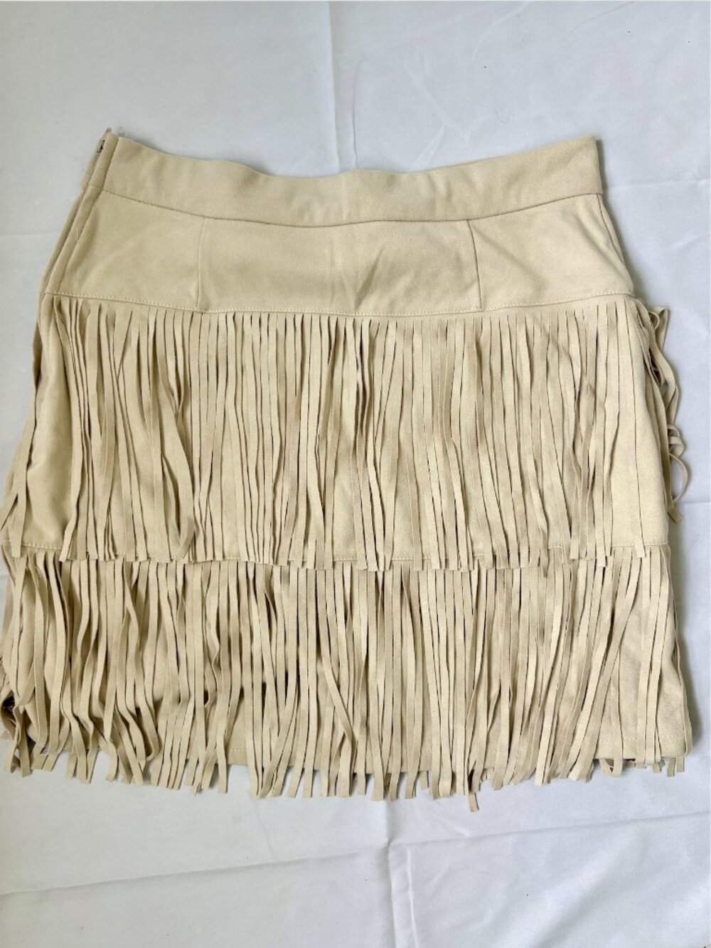 Alya (Francesca's) Gina Fringe Side-Zip Western Cowgirl Mini Skirt | Size M - Picture 9 of 11